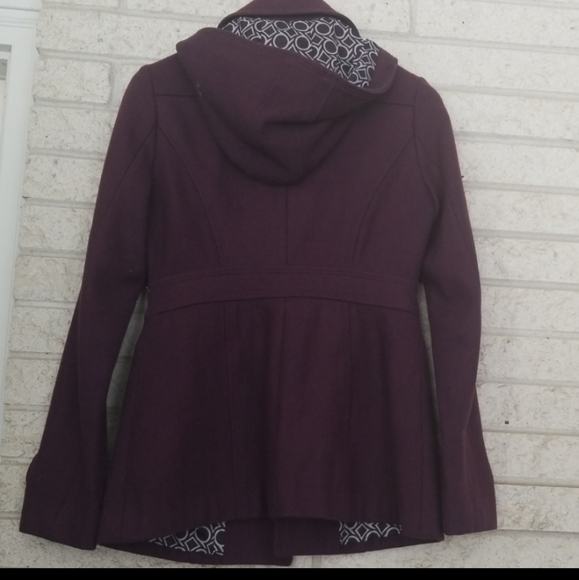 GUC Tulle Anthropologie Purple Toggle Pea Coat XS - Picture 6 of 7